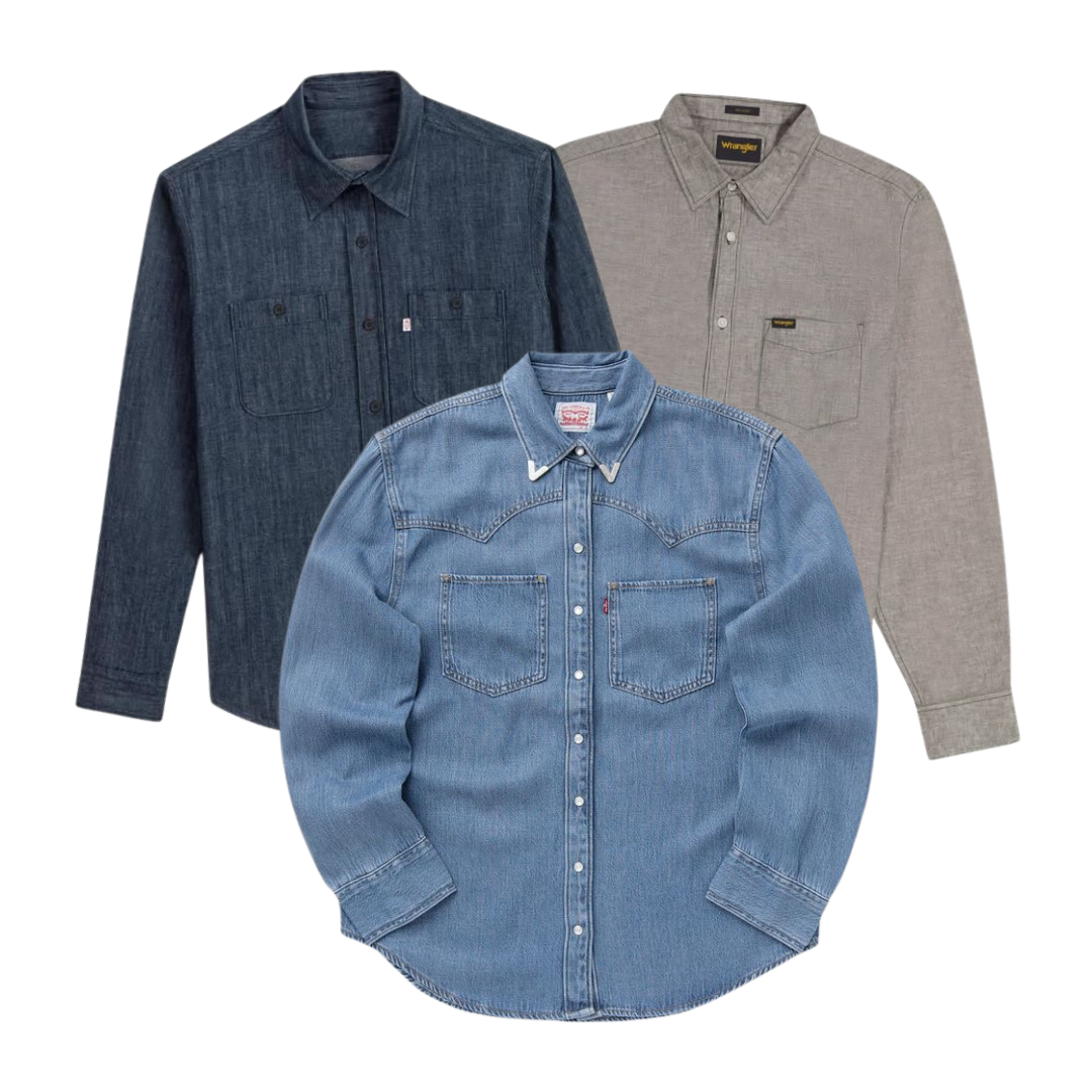 SUMMER DROP 25x Pièces Chemise Levi's/Wrangler/Lee (48H DISPATCH)