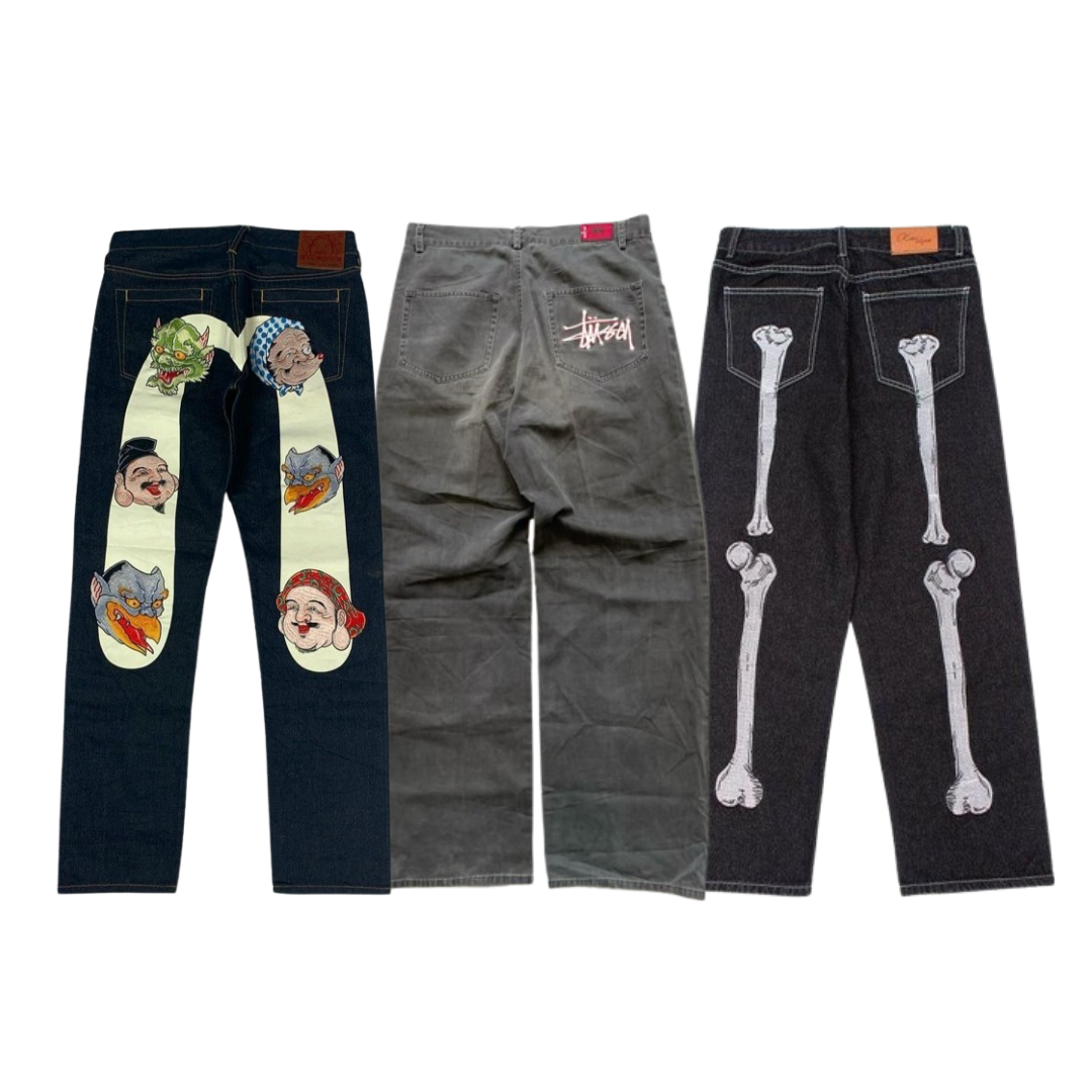 Pre-order 30 pieces of printed baggy pants - United Vintage