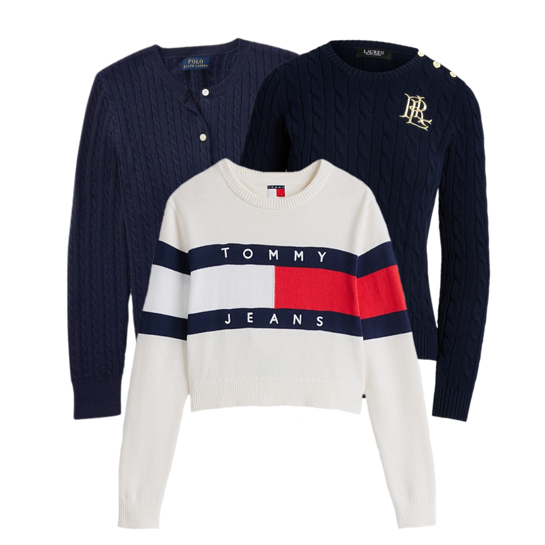 AUTUMN DROP 30 maglioni da donna Ralph Lauren/Tommy Hilfiger (SPEDIZIONE ENTRO 72 ORE)