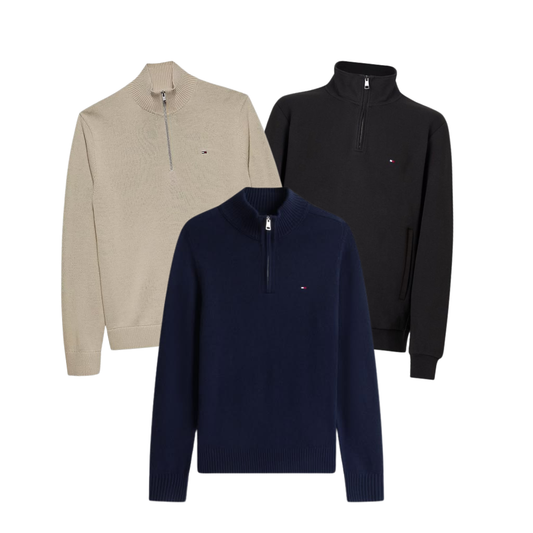SUMMER DROP 15 Stück Tommy Hilfiger Pullover mit 1/4-Reißverschluss