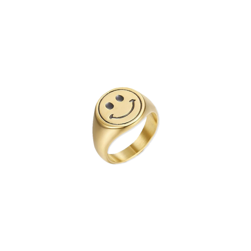 Goldener Smiley-Ring