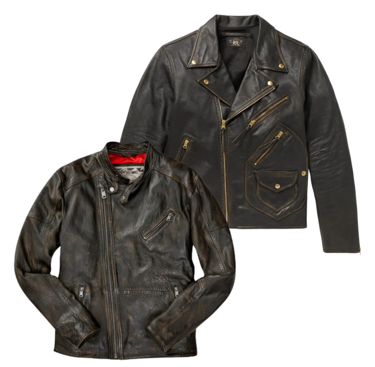 Mix 10 kg vintage leather biker jackets - perfect for a premium selection for resale
