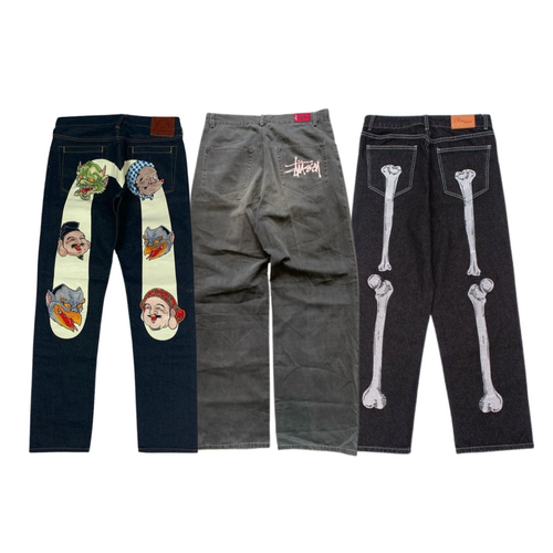 Pre-order 30 pieces of printed baggy pants - United Vintage