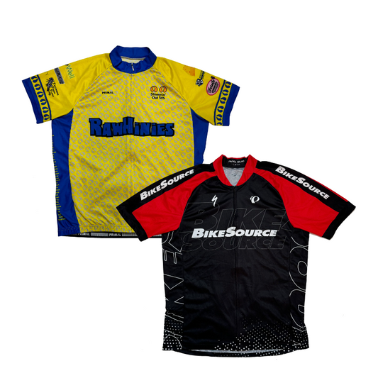 Confezione di maglie da ciclismo vintage - disegni colorati in stile squadra professionistica
