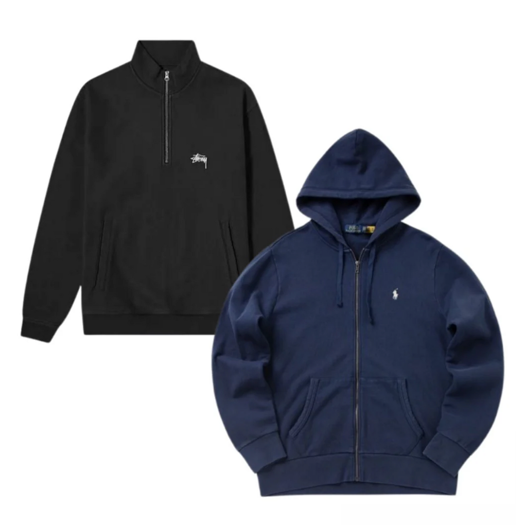 Vooruitbestelling 10 kg Branded Zipper Hoodie/Sweatshirt vintage mix