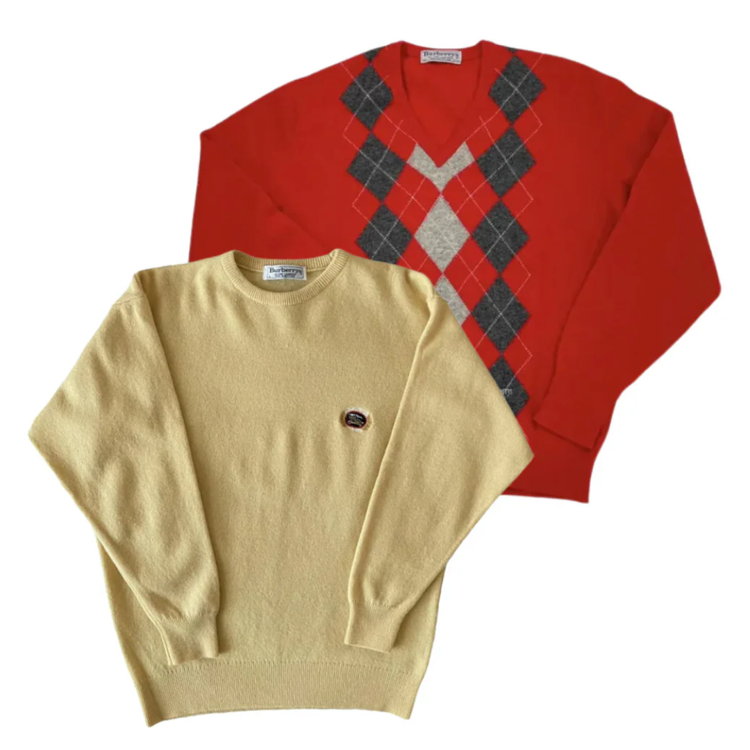 Pre-order 15 vintage truien van het merk Burberry