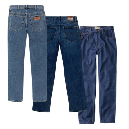 Pré-encomenda Mix 10 kg Jeans Wrangler/Lee/LL Bean (10 kg comprados = 20 kg oferecidos)