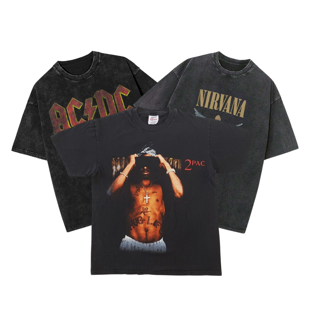 Mix 10 kg T-shirts Música/Rock/Estampadas EUA